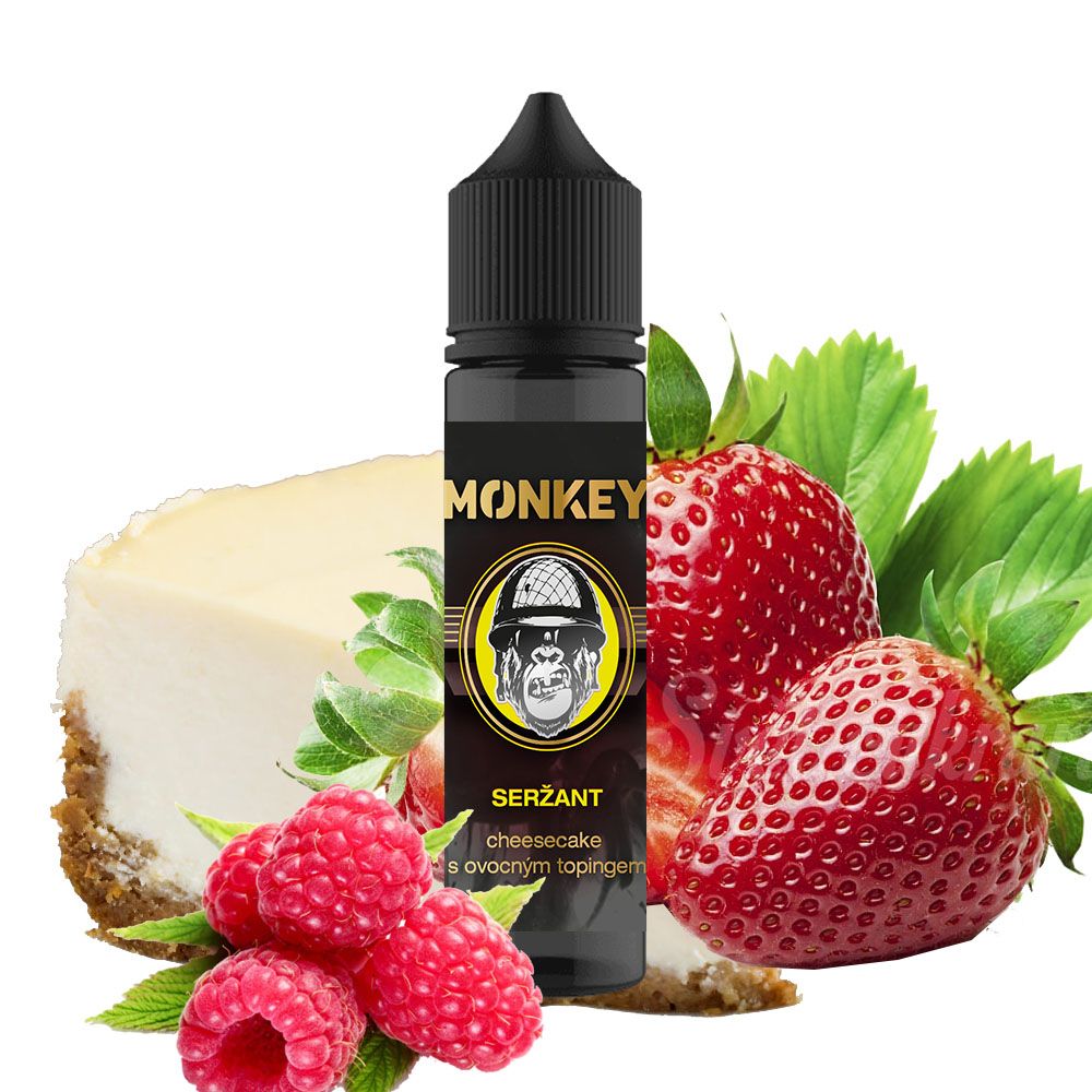 SERŽANT - chesecake s jahodovo-malinovým topingem Monkey shake&vape 12ml Monkey liquid